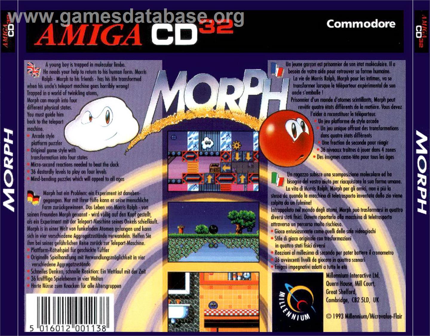 Morph - Commodore Amiga CD32 - Artwork - Box Back
