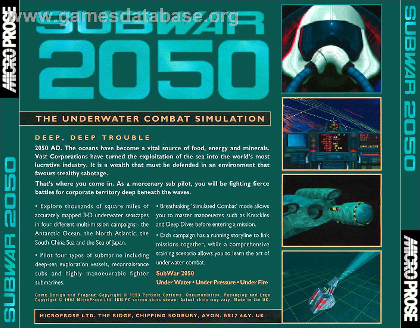 Subwar 2050 - Commodore Amiga CD32 - Artwork - Box Back