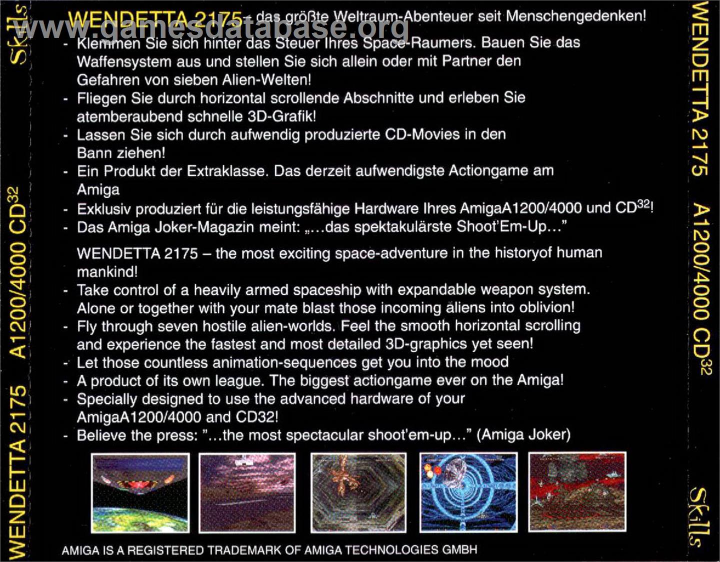 Wendetta 2175 - Commodore Amiga CD32 - Artwork - Box Back