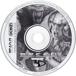 Artwork on the Disc for Alien Breed 3d on the Commodore Amiga CD32.