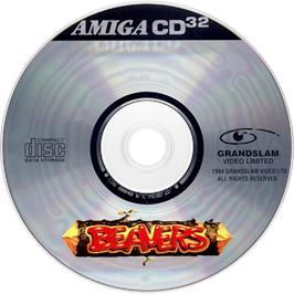 Artwork on the Disc for Beavers on the Commodore Amiga CD32.
