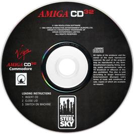 Artwork on the Disc for Beneath a Steel Sky on the Commodore Amiga CD32.