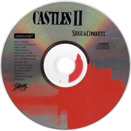 Artwork on the Disc for Castles 2: Siege & Conquest on the Commodore Amiga CD32.