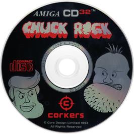Artwork on the Disc for Chuck Rock on the Commodore Amiga CD32.