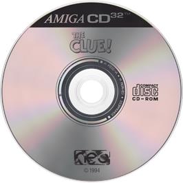 Artwork on the Disc for Clue on the Commodore Amiga CD32.
