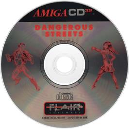 Artwork on the Disc for Dangerous Streets on the Commodore Amiga CD32.