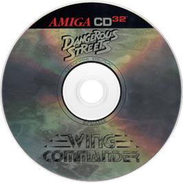 Artwork on the Disc for Dangerous Streets And Wing Commander on the Commodore Amiga CD32.