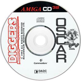 Artwork on the Disc for Diggers And Oscar on the Commodore Amiga CD32.
