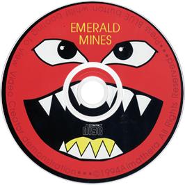 Artwork on the Disc for Emerald Mines on the Commodore Amiga CD32.