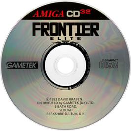 Artwork on the Disc for Frontier - Elite 2 on the Commodore Amiga CD32.