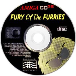 Artwork on the Disc for Fury Of The Furries on the Commodore Amiga CD32.
