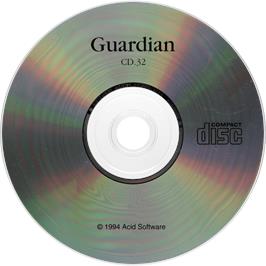 Artwork on the Disc for Guardian on the Commodore Amiga CD32.