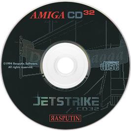 Artwork on the Disc for Jet Strike on the Commodore Amiga CD32.