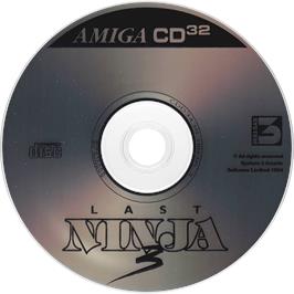 Artwork on the Disc for Last Ninja 3 on the Commodore Amiga CD32.