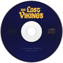 Artwork on the Disc for Lost Vikings on the Commodore Amiga CD32.