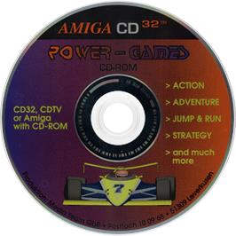 Artwork on the Disc for Power-games on the Commodore Amiga CD32.