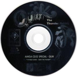 Artwork on the Disc for Quik the Thunder Rabbit on the Commodore Amiga CD32.