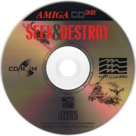 Artwork on the Disc for Seek and Destroy on the Commodore Amiga CD32.