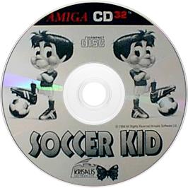 Artwork on the Disc for Soccer Kid on the Commodore Amiga CD32.