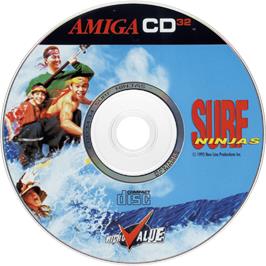 Artwork on the Disc for Surf Ninjas on the Commodore Amiga CD32.