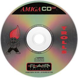 Artwork on the Disc for Trolls on the Commodore Amiga CD32.