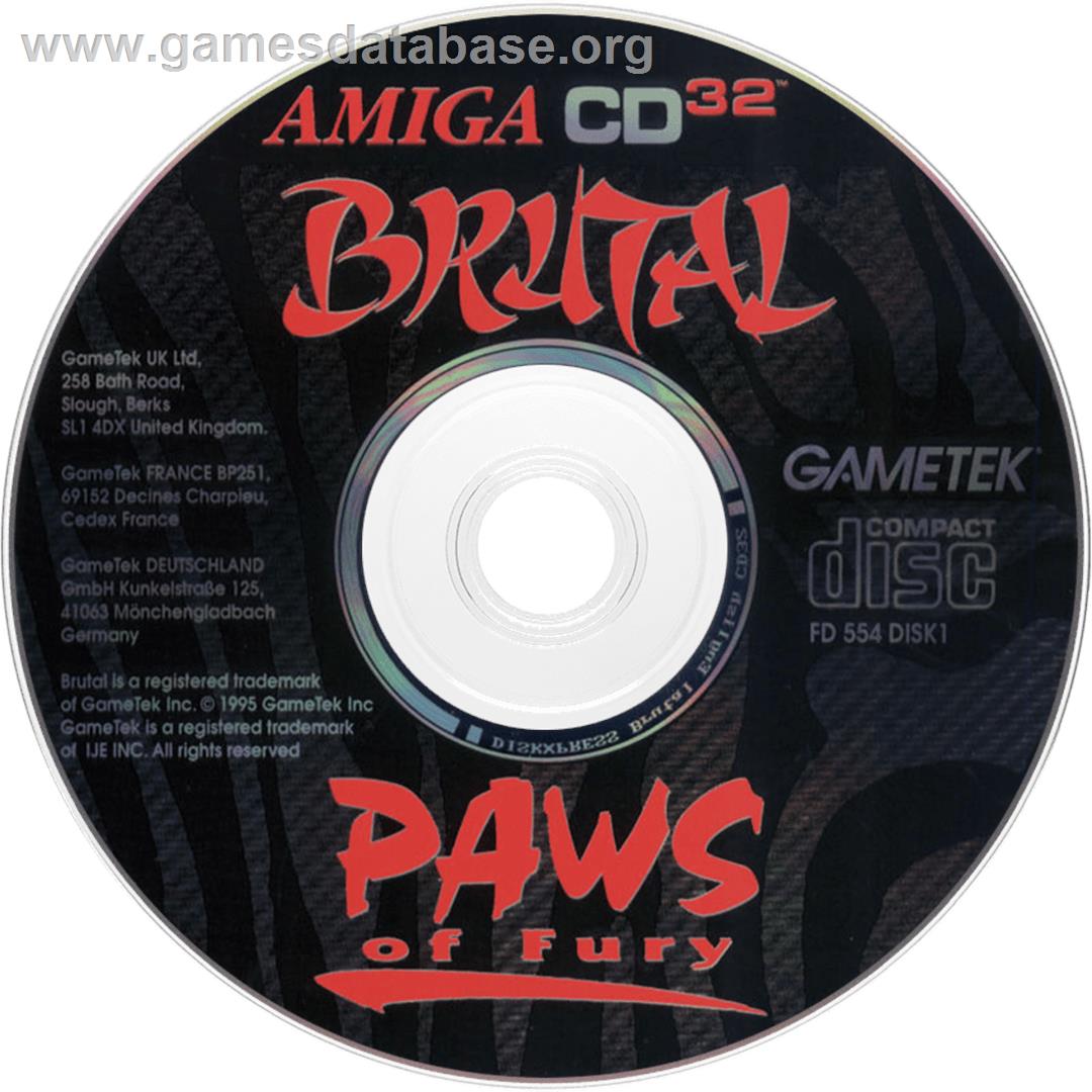 Brutal - Paws Of Fury - Commodore Amiga CD32 - Artwork - Disc