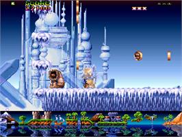 In game image of Fire And Ice - The Daring Adventures Of Cool Coyote on the Commodore Amiga CD32.
