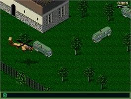 In game image of Jungle Strike on the Commodore Amiga CD32.