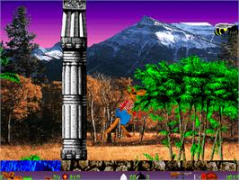 In game image of Kang Fu on the Commodore Amiga CD32.