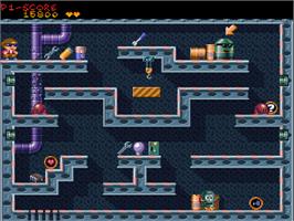 In game image of Naughty Ones on the Commodore Amiga CD32.
