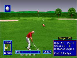 In game image of Pga European Tour on the Commodore Amiga CD32.