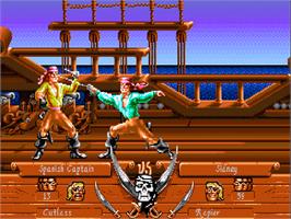 In game image of Pirates! Gold on the Commodore Amiga CD32.