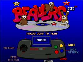Title screen of Beavers on the Commodore Amiga CD32.