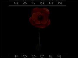 Title screen of Cannon Fodder on the Commodore Amiga CD32.