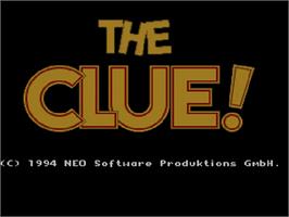 Title screen of Clue on the Commodore Amiga CD32.