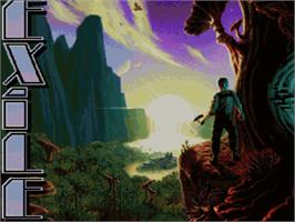 Title screen of Exile on the Commodore Amiga CD32.