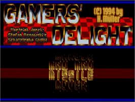 Title screen of Gamers' Delight on the Commodore Amiga CD32.