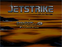Title screen of Jet Strike on the Commodore Amiga CD32.
