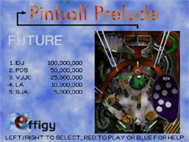 Title screen of Pinball Prelude on the Commodore Amiga CD32.