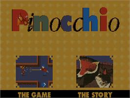 Title screen of Pinocchio on the Commodore Amiga CD32.