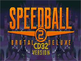 Title screen of Speedball 2 - Brutal Deluxe on the Commodore Amiga CD32.