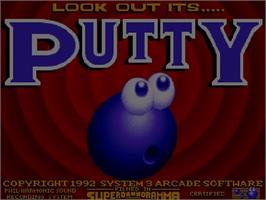 Title screen of Super Putty on the Commodore Amiga CD32.