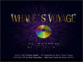 Title screen of Whale's Voyage on the Commodore Amiga CD32.