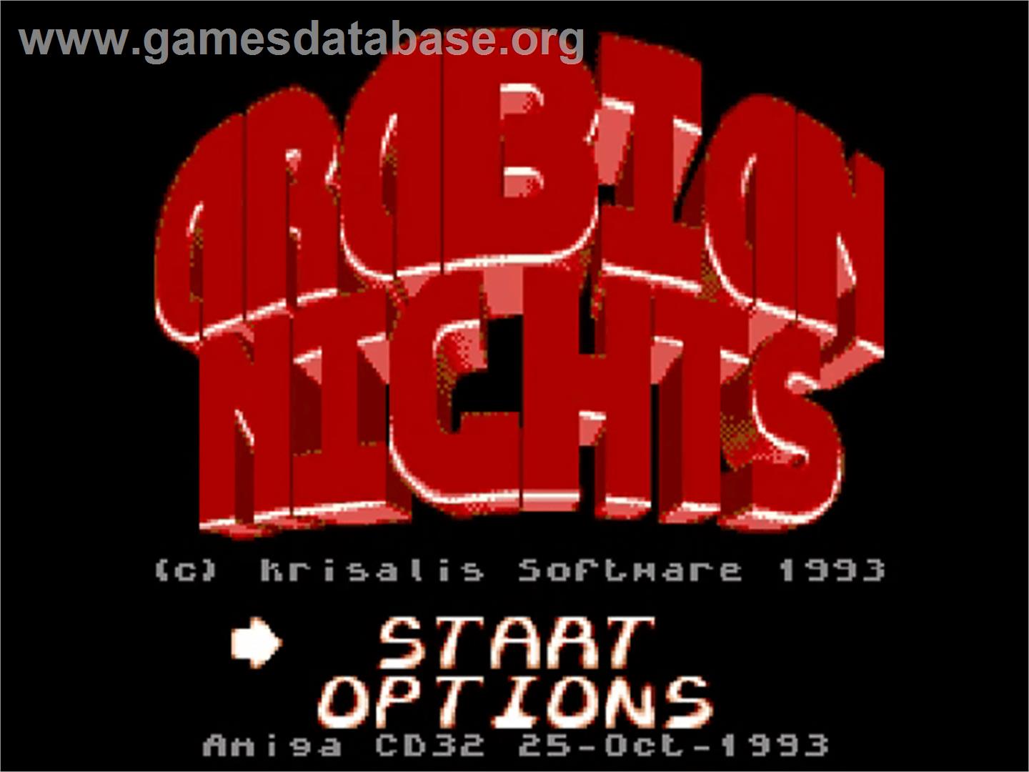 Arabian Nights - Commodore Amiga CD32 - Artwork - Title Screen