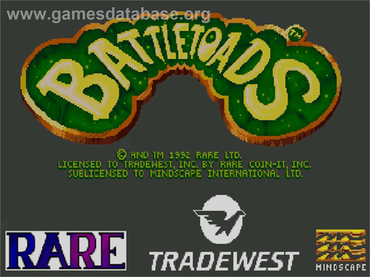 Battle Toads - Commodore Amiga CD32 - Artwork - Title Screen