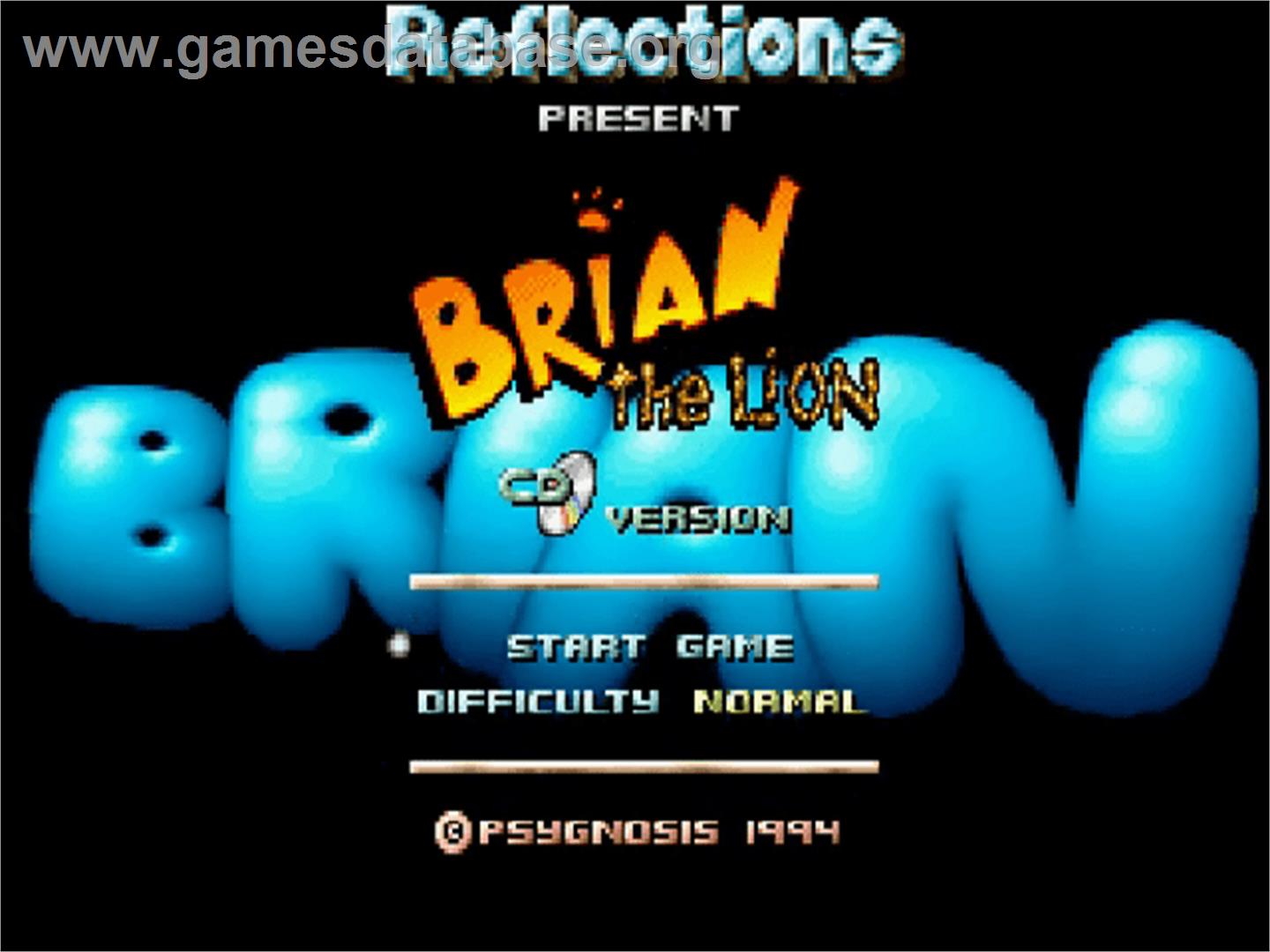 Brian the Lion - Commodore Amiga CD32 - Artwork - Title Screen