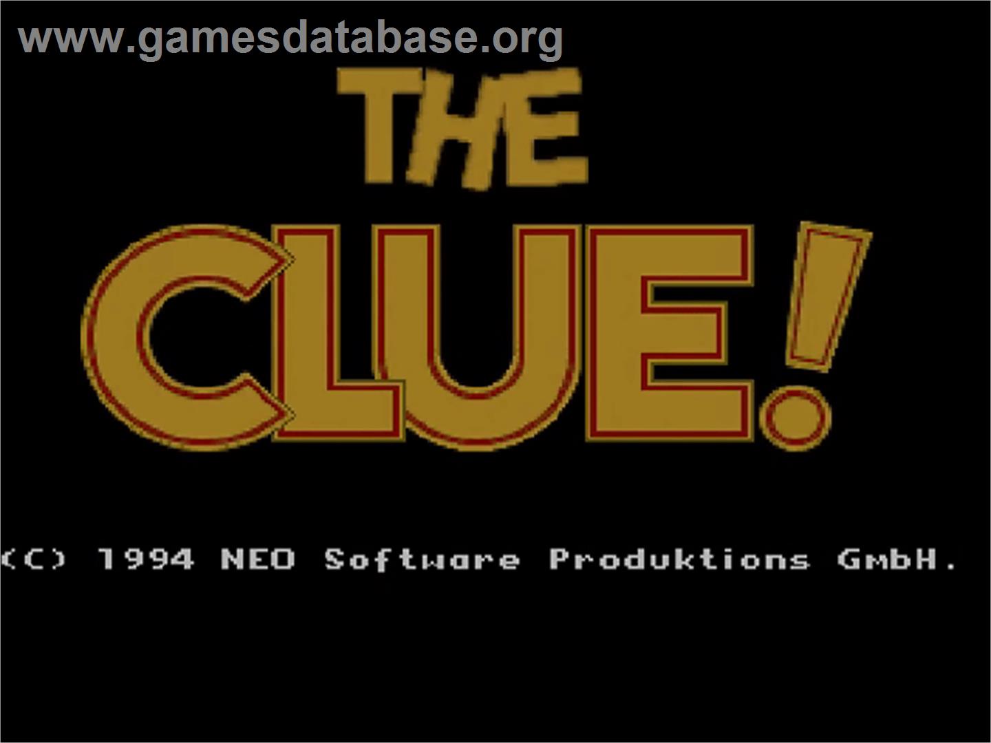 Clue - Commodore Amiga CD32 - Artwork - Title Screen