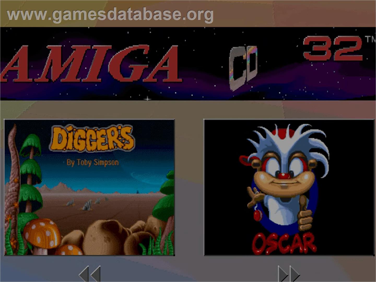 Diggers And Oscar - Commodore Amiga CD32 - Artwork - Title Screen