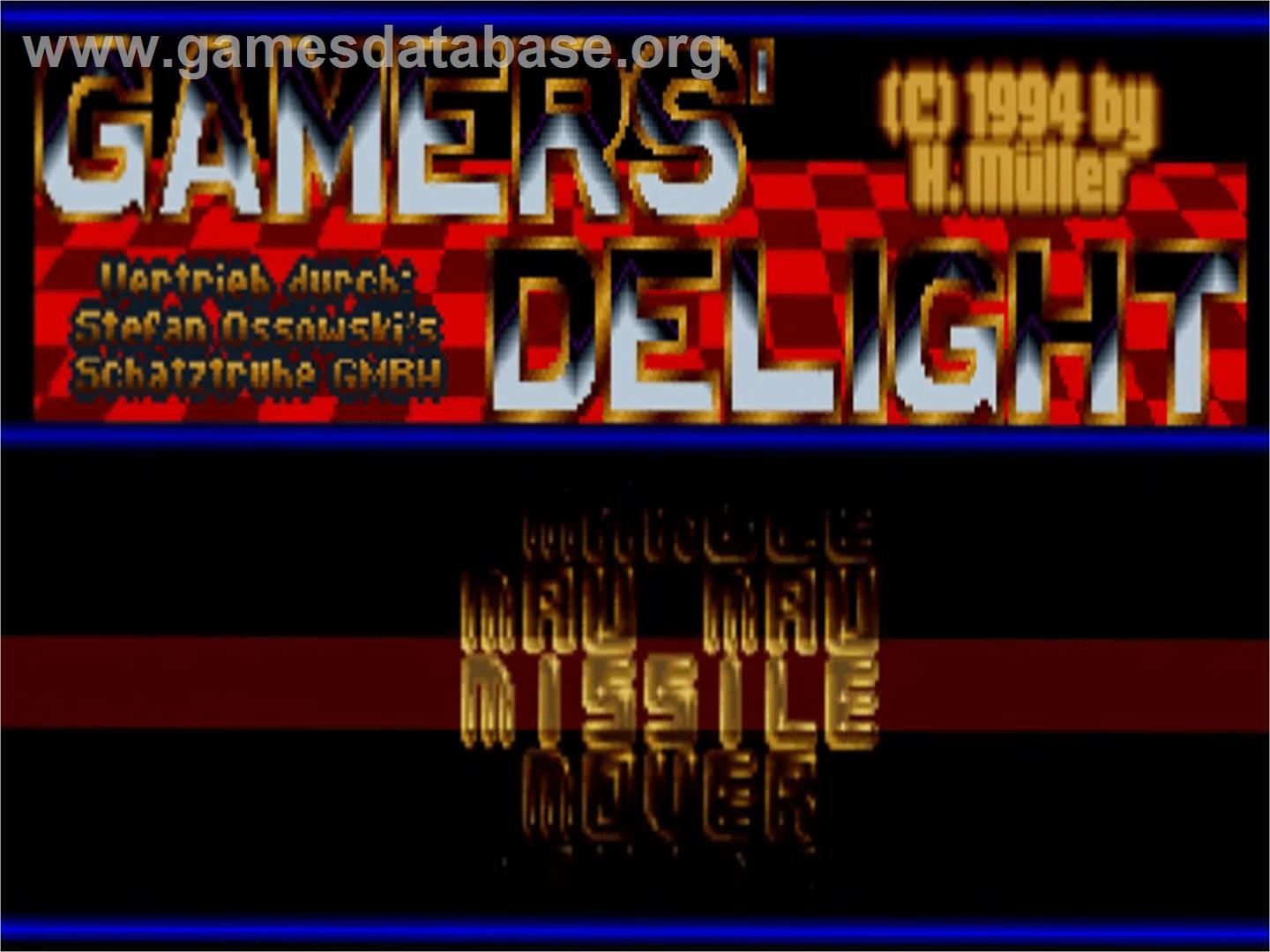 Gamers' Delight - Commodore Amiga CD32 - Artwork - Title Screen