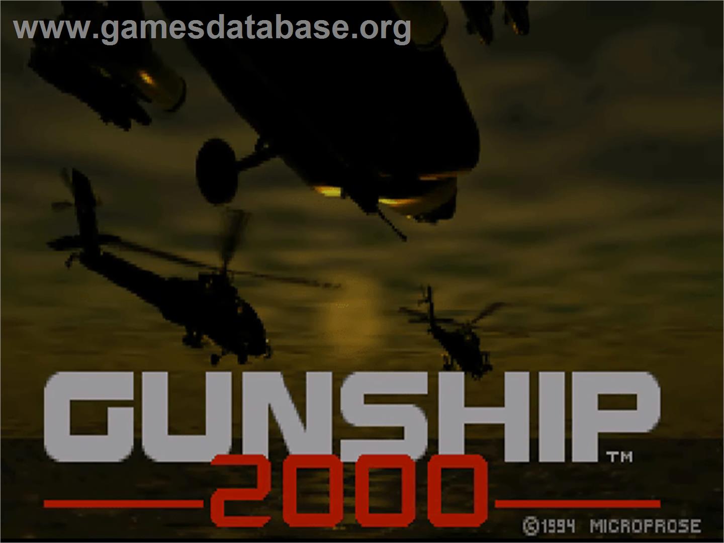 Gunship 2000 - Commodore Amiga CD32 - Artwork - Title Screen